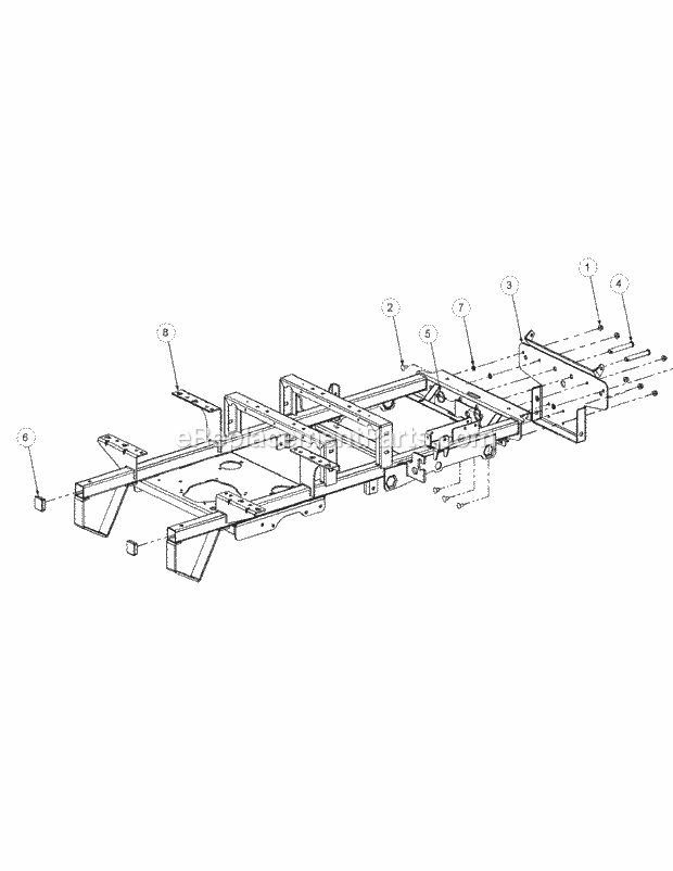 Frame Assembly Diagram and Parts List for M60-KW 53CB5D8X750 Cub Cadet Sprayer